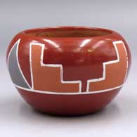Polychrome bowl with a 4-panel geometric design
 by Anna Archuleta of Santa Clara