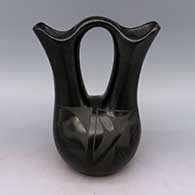 Black-on-black wedding vase decorated with a geometric design
 by Lucaria Tafoya of Santa Clara