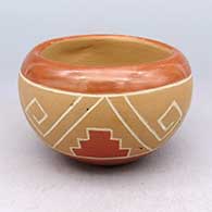 Polychrome bowl with sgraffito and painted kiva step and geometric design
 by Unknown of San Juan