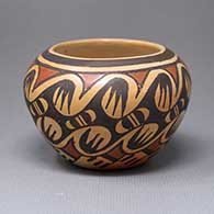 A small polychrome bowl with a ten-panel bat wing and geometric design
 by Elva Nampeyo of Hopi