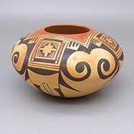 Polychrome jar with fire clouds and a geometric design
 by Elva Nampeyo of Hopi