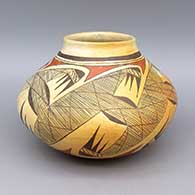 Polychrome jar with geometric design and fire clouds
 by Priscilla Namingha of Hopi