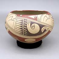 Polychrome bowl with a geometric design
 by Juan Quezada Sr of Mata Ortiz and Casas Grandes