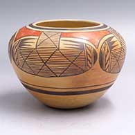 Polychrome jar with a 4-panel migration pattern design
 by Elva Nampeyo of Hopi