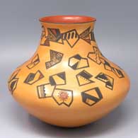 Polychrome jar decorated with a scattered broken shard design
 by Karen Abeita of Hopi