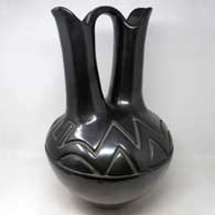 Large black wedding vase carved with geometric design
 by Margaret Tafoya of Santa Clara