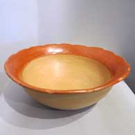 Two-color bowl with pie crust rim
 by Unknown of San Juan