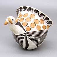 Polychrome turkey figure with a fine line geometric design
 by Lucy Lewis of Acoma