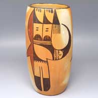 Polychrome cylinder with bird element and geometric design
 by Unknown of Hopi