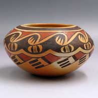 Polychrome jar with a stylized migration pattern design
 by Fannie Nampeyo of Hopi