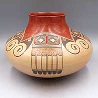 Polychrome jar with four direction eagle tail design
 by James Nampeyo of Hopi