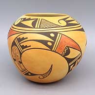 Polychrome jar with geometric design and fire clouds
 by Mae Mutz of Hopi