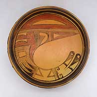 Polychrome bowl with a geometric design and fire clouds
 by Unknown of Hopi
