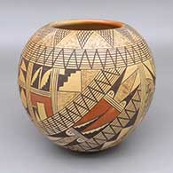 Polychrome jar with geometric design and fire clouds
 by Rondina Huma of Hopi