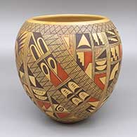 Polychrome jar with geometric design and fire clouds
 by Rondina Huma of Hopi