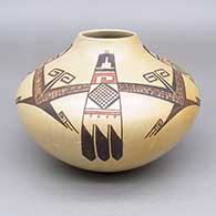 Polychrome jar with fire clouds and a geometric design
 by James Nampeyo of Hopi