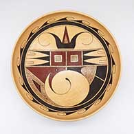 Polychrome bowl with a geometric design on inside
 by Stetson Setalla of Hopi