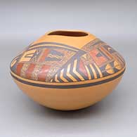 Polychrome jar with an organic opening and a painted geometric design
 by Steve Lucas of Hopi