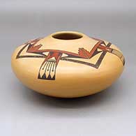 Polychrome jar with fire clouds and a geometric design
 by Gloria Mahle of Hopi