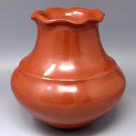 Double-shouldered red water jar with a pie crust rim
 by Tina Garcia of Santa Clara