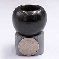 Plain, polished miniature black bowlF63
 by Jason White Eagle Suazo of Santa Clara