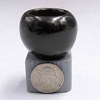 Plain, polished miniature black bowlG01
 by Jason White Eagle Suazo of Santa Clara