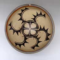 Large polychrome dough bowl with a geometric design
 by Ambrose Atencio of Santo Domingo