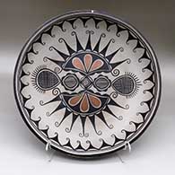 Large polychrome shallow bowl with a fine line and geometric design
 by Thomas Tenorio of Santo Domingo