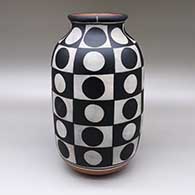 Polychrome jar with a flared opening and a geometric design
 by Thomas Tenorio of Santo Domingo