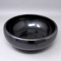 Plain black bowl polished inside and out
 by Rose Gonzales of San Ildefonso