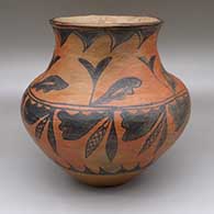 Black and red jar with slightly flared opening and geometric design
 by Unknown of San Ildefonso