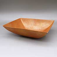 Large micaceous gold bowl with a rectangular shape
 by Angie Yazzie of Taos