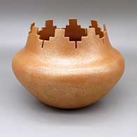 A golden micaceous prayer bowl
 by Angie Yazzie of Taos