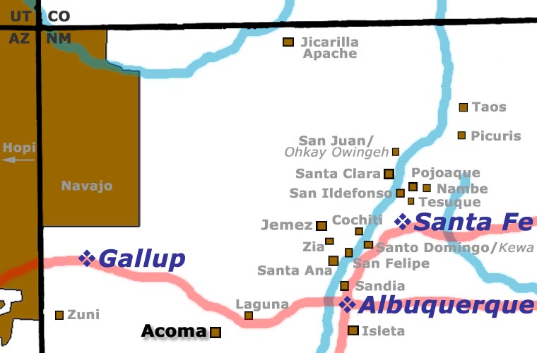 Acoma Pueblo location map Map showing location of Acoma Pueblo
