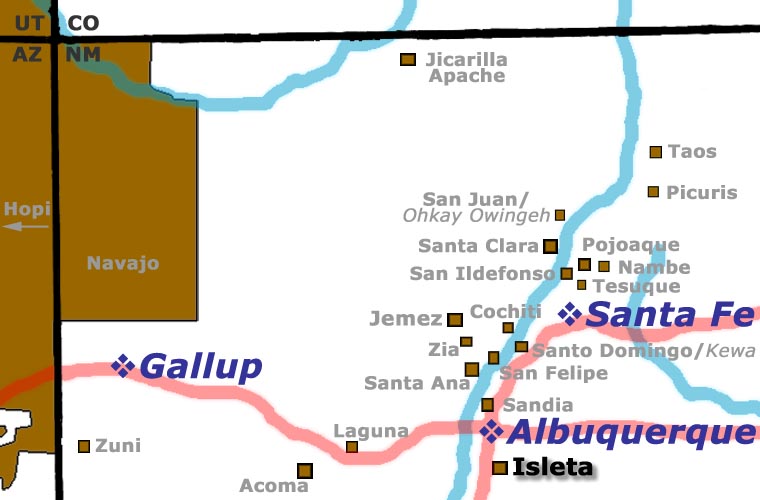 Location of Isleta Pueblo