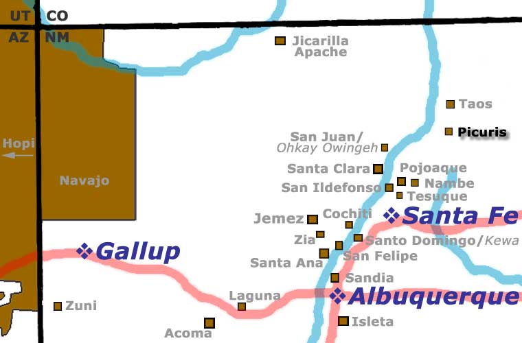 Map showing location of Picuris Pueblo Location of Picuris Pueblo