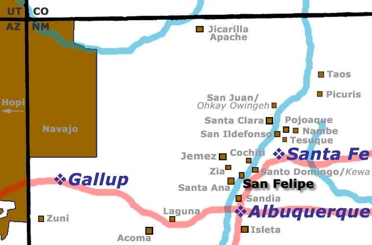 San Felipe Pueblo location map