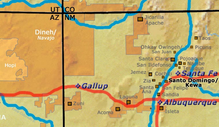 Santo Domingo Pueblo location map