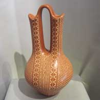 Red wedding vase with sgraffito geometric design