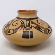 Polychrome jar with 4-panel bird element and geometric design