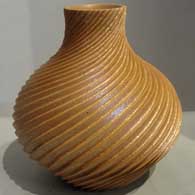 Carved micaceous spiral melon jar