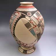 Polychrome jar decorated with a geometric design