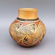 Polychrome jar with geometric design and fire clouds
 by Leah Nampeyo of Hopi