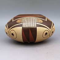 Polychrome jar with geometric design, click or tap to see a larger version