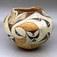 A polychrome jar decorated with a three-panel geometric design
 by Unknown of Acoma
