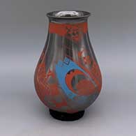 Polychrome jar with a flared lip and geometric design
 by Gerardo Pedregon of Mata Ortiz and Casas Grandes