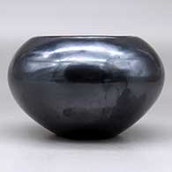 A plain, polished black bowl with fire clouds, click or tap to see a larger version