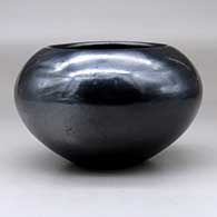 A plain, polished black bowl with fire clouds, click or tap to see a larger version