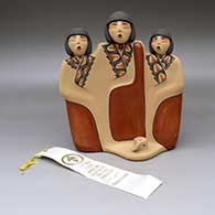 Three Figures Singing polychrome sculpture
 by Maxine Toya of Jemez