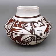 Polychrome jar with fire clouds and a tadpole and geometric design
 by Grace Navasie of Hopi